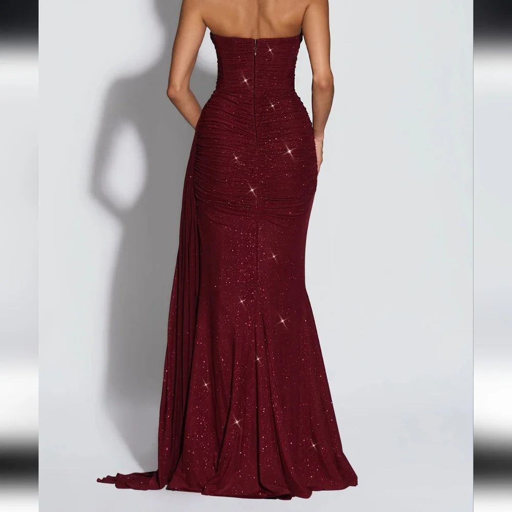 Babyboo Ashika Maxi Dress Wine Sparkle sz Medium with Agnes Shawl Wine Sparkle - Picture 5 of 13